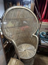Vintage Wicker Peacock
