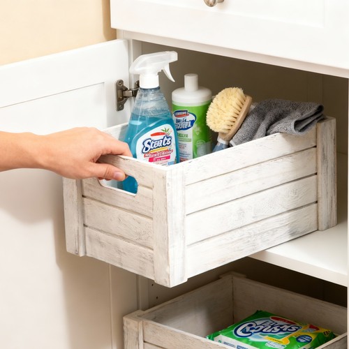 White grey wooden crates - white,