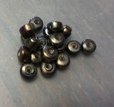 Vintage Japan Oil Slick Rainbow Luster Coated Tire Wheel Rondell Glass Bead Lot