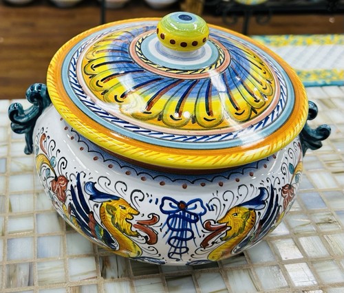 Deruta pottery biscotti jar - deruta,