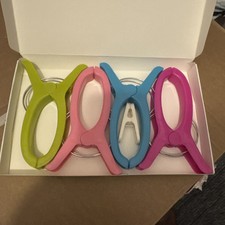 8 x Vibrant Beach Towel Clips for Sun Loungers, Deck Chairs & Holidays