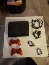 Sony PlayStation 3 PS3 Console Super Slim Black- 500gb - 2 controllers and leads