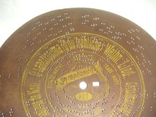 O Du Merry Symphonion Plate 19.5cm Music Box Discs 7 5/8" Antique Music Box