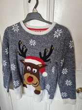 Primark Boys Reindeer Jingling Bells Christmas Jumper - Age 10 - 11 Years