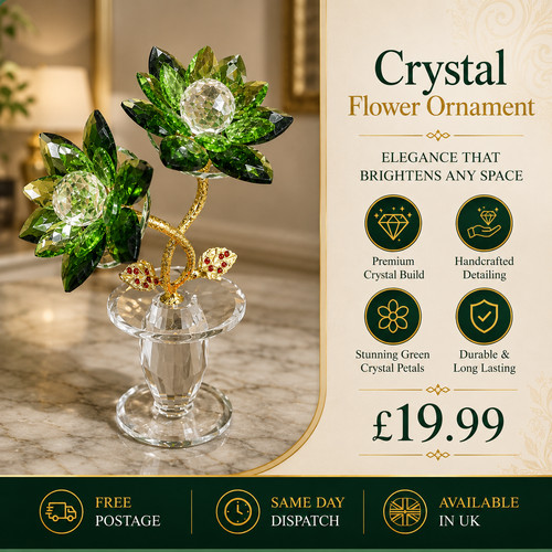 Luxury green crystal lotus - crystal,