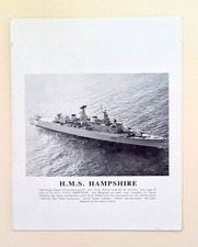 Original Royal Navy HMS Hampshire 'Welcome Aboard' Leaflet