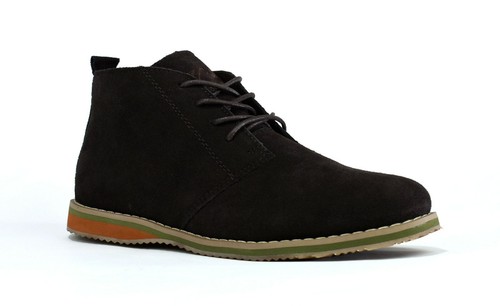 Mens leather suede black boots - leather,