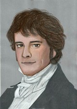 color pencil artwork original picture Colin Firth-  Mr Darcy Pride and prejudice
