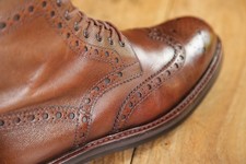 Grenson Brown Leather Derby Brogue Boots Shoes Men's UK 8.5 G US 9.5 EU 42.5