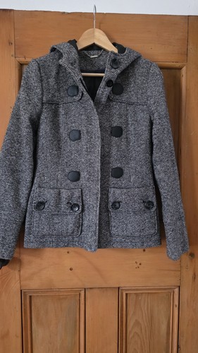 Laura ashley grey wool hooded - laura,