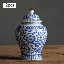 2x Ceramic Ginger Jars Floral