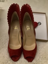 Christian Louboutin Pijonina Red Suede Heels Uk 5.5 EU 38.5 BNWB £195 RRP £650 