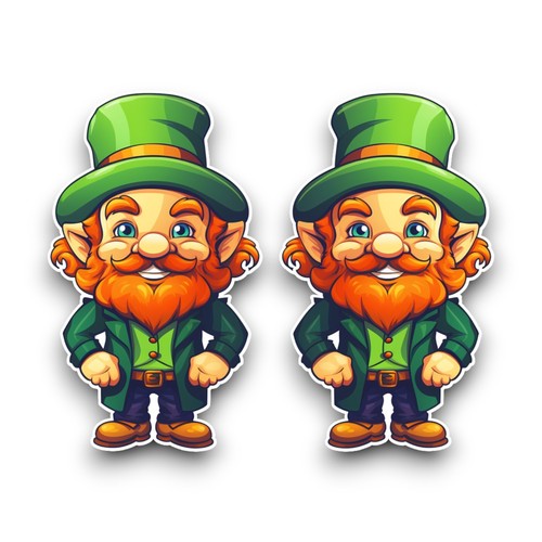 Small cute leprechaun vinyl - small,