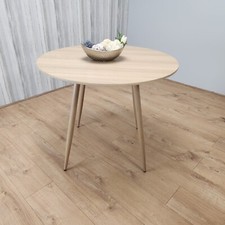 Oak Effect Round Dining Table