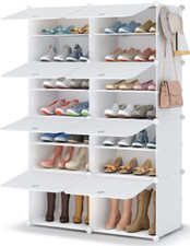 SHOE STORAGE, 2 x 7 Tier Shoe Rack Organiser up to 28 Pair Shoes by Homidec BNIP