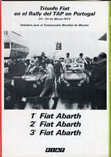Fiat 124 Spider Abarth 1974 TAP Rally Spanish text press release / brochure