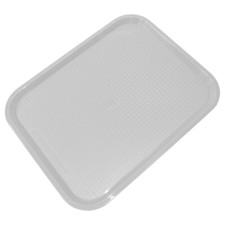 Set of 2 Large Grey 45cm Plastic Serving Trays Canteen Cafe Fast Food Plates