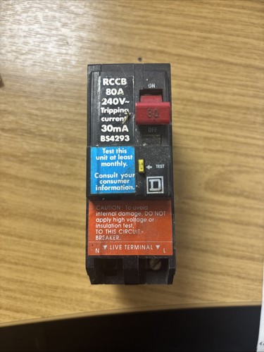 Square 80a rccb 30ma - bs, 4293
