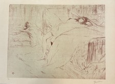 Henri- Toulouse Lautrec, Woman on her back- Weariness, original lithograph