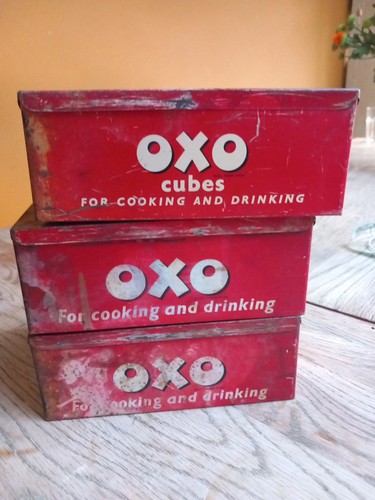 Old oxo metal - old, tins