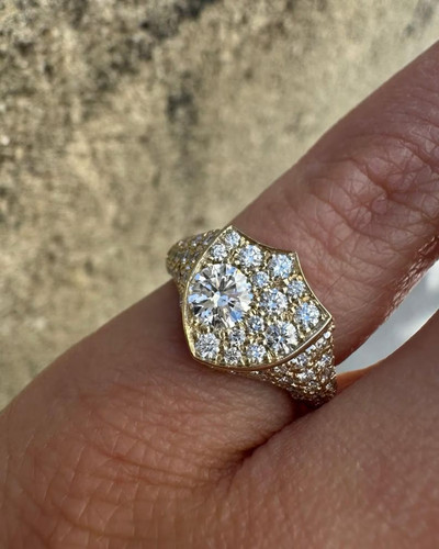 14k yellow gold lab grown - yellow,