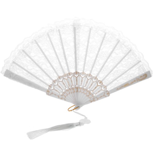 Vintage lace folding fan - ,