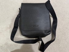 Mont Blanc Black Leather Cross Body Shoulder Bag NEW