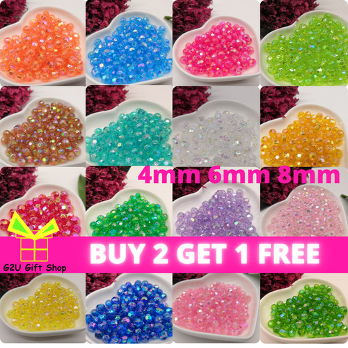 Crystal acrylic beads - crystal, top