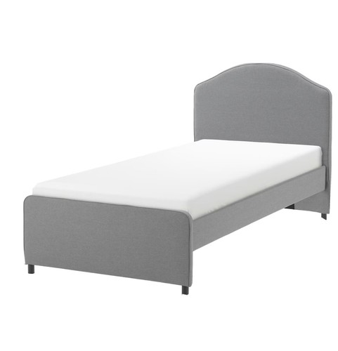 Upholstered grey single - upholstered,