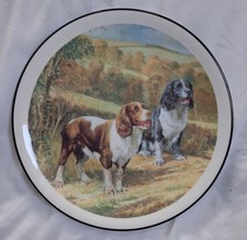 Fine Bone China Plate, Springer Spaniels By GB China, Norfolk. Unmarked.
