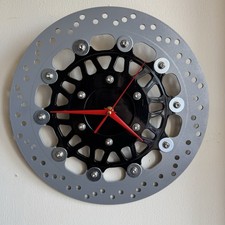 Handcrafted Brake Disc Wall Clock – Real Metal, Silent, UK Made, Man Cave Gift