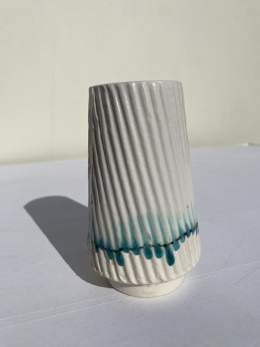 Vintage studio pottery ribbed - studio,