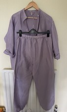 Silk Suit Trousers Jacket Set Lilac En Soie Size 10 Balloon Legs