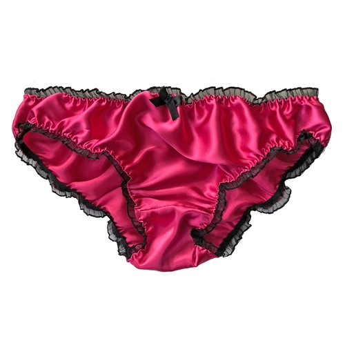 Hot pink satin frilly - pink,