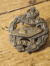 British Army Tank Corps Officers Bronze Cap Badge