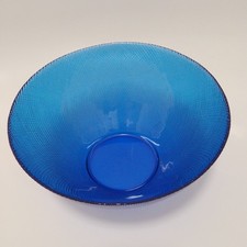 A Cobalt Blue Art Glass Salad Bowl Raised Droplet Design 26cm wide