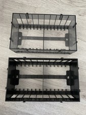 2 Vintage 80s audio Cassette tape Holder Stacking Storage Wall Mountable Plastic