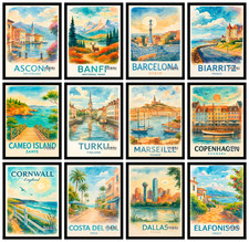 World Famous City Poster Print