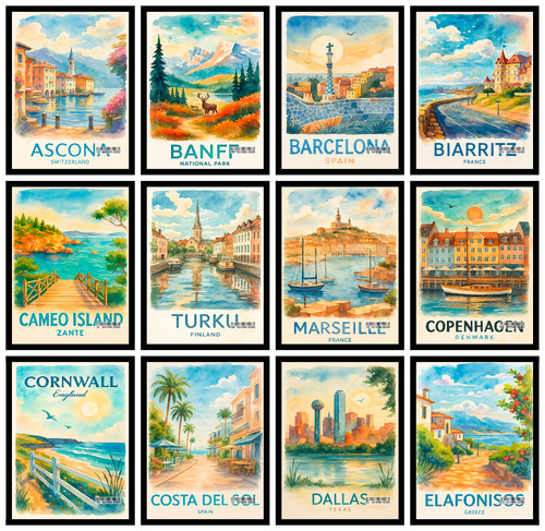 World famous city poster - famous,