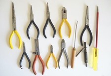 12 Vintage GPO BT Telephone Exchange Tools pliers, cutters, bulb remover, lacing