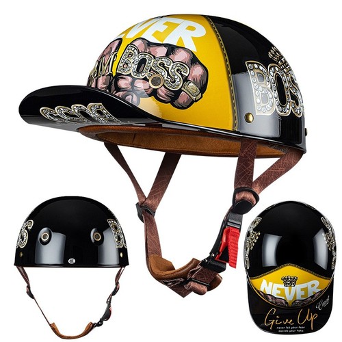 Round open face helmet - open,