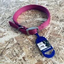 Ancol  Dog Collar Pink 60cm Padded Nylon Heritage D Ring Logo ID Loop Ex Display
