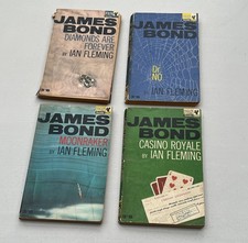 IAN FLEMING JAMES BOND PAN PAPERBACK BOOKS X4: DR NO, CASINO ROYALE LOT