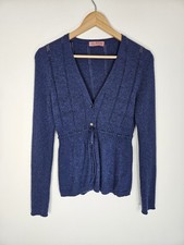 Vintage With Love - 00s Y2K - Marilyn Moore Blue Wool Blend Cardigan - Size 12