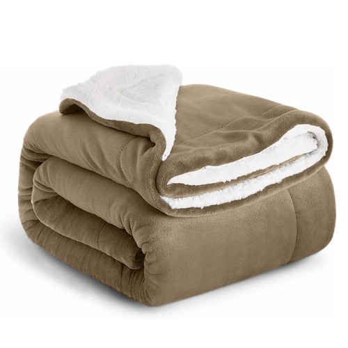 Sherpa flannel fleece blanket - sherpa,