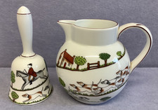 Crown Staffordshire jug bell hunting scene bone china T3641
