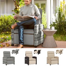 Rattan garden recliner - garden,