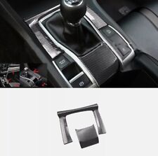 Console Gear Shift Frame Cover 2* For Honda Civic MT 2016-2021 ABS Carbon Fiber