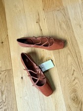 Zara brown leather square toe - leather,