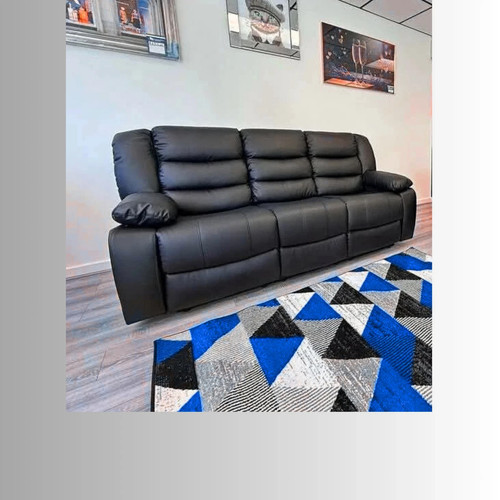 Roma leather seater black - black, &